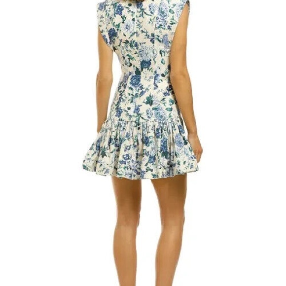 ZIMMERMAN SLEEVELESS MONCUR FLOUNCE MINI DRESS - Picture 6 of 6